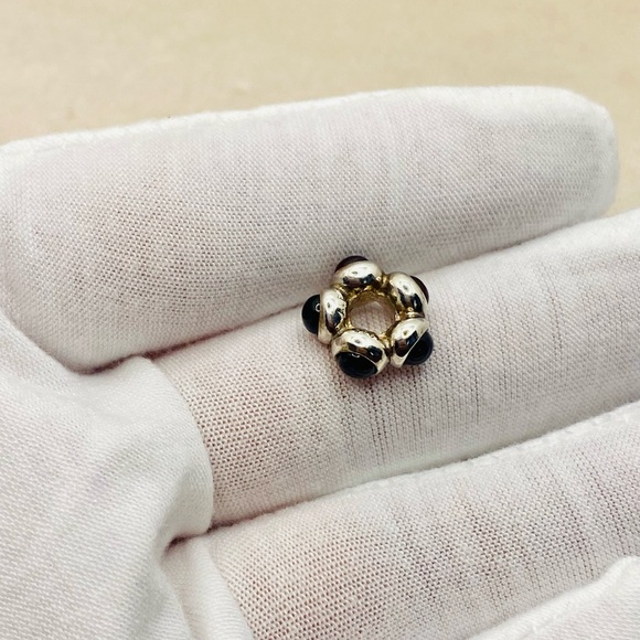 EUC Pandora 790538GR Sterling Silver Abstract Garnet Cabochon Bead/Charm - Picture 7 of 9